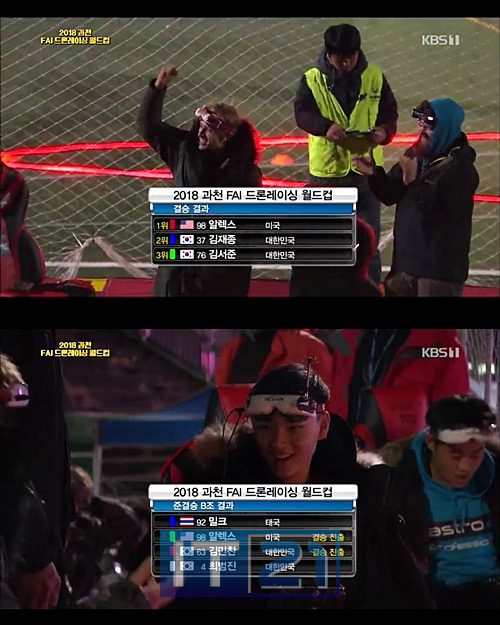 2018과천 FAI드론레이싱 월드컵 [사진= KBS1 TV 방송화면 캡처]