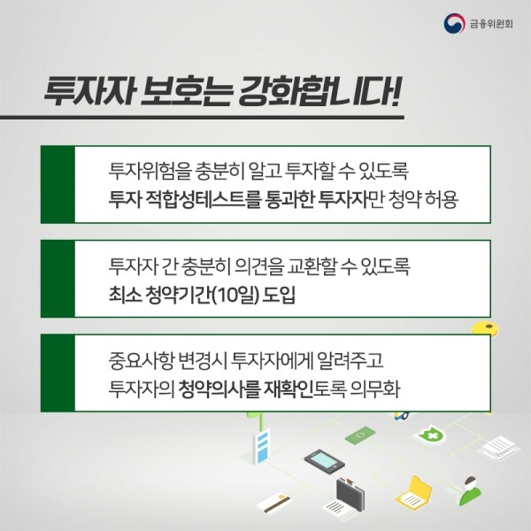 올해부터 강화된 크라우드펀딩 투자자보호 조치 주요 내용. [출처= 금융위원회]