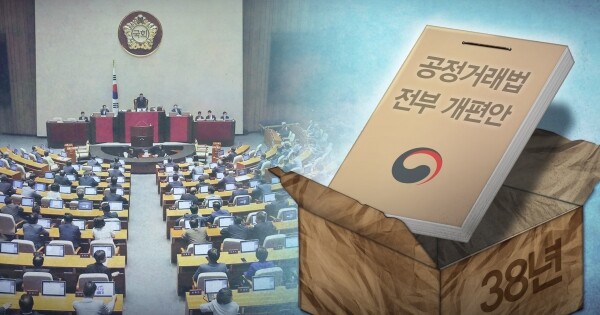 공정거래법 전부 개정안 등 '공정경제 3법'이 잇따라 입법예고되면서 21대 국회에서 통과될지 관심이 집중되고 있다. [그래픽= 연합뉴스]