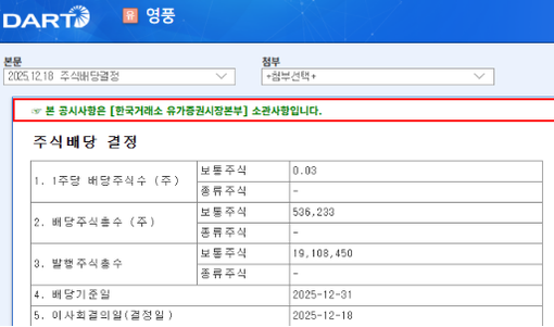 영풍 “주당 5원 배당 보도는 왜곡”...