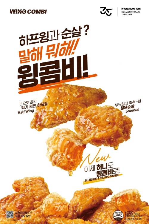 교촌치킨, 허니 치킨 라인업 확대…윙...